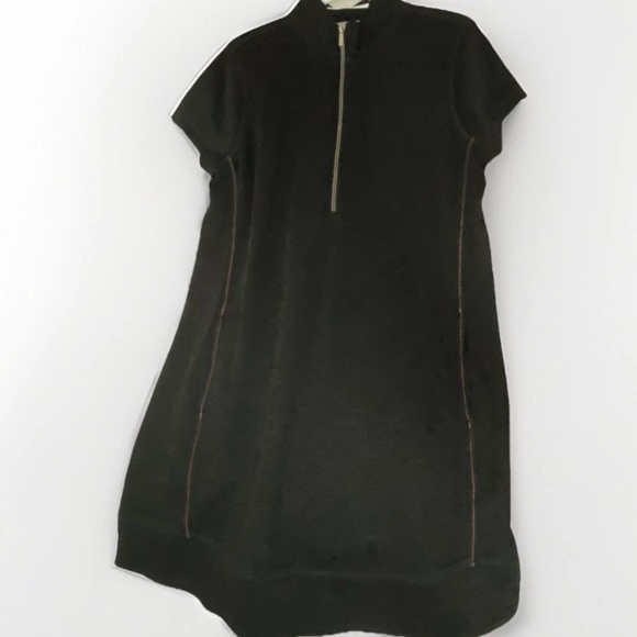 Tommy Bahama Black Tobago Bay Half Zip Pima Blend Knit Dress Large Travel Sporty - Picture 1 of 9